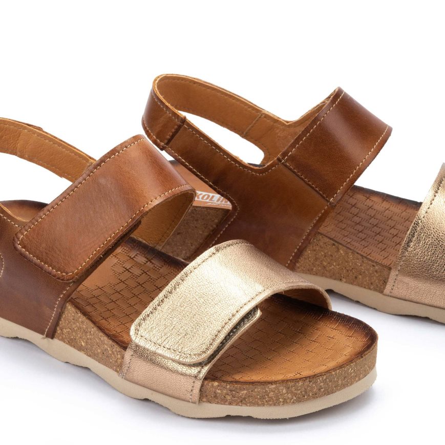 Women's Pikolinos MAHON Sandals Brown / Gold | NZ I12Q953